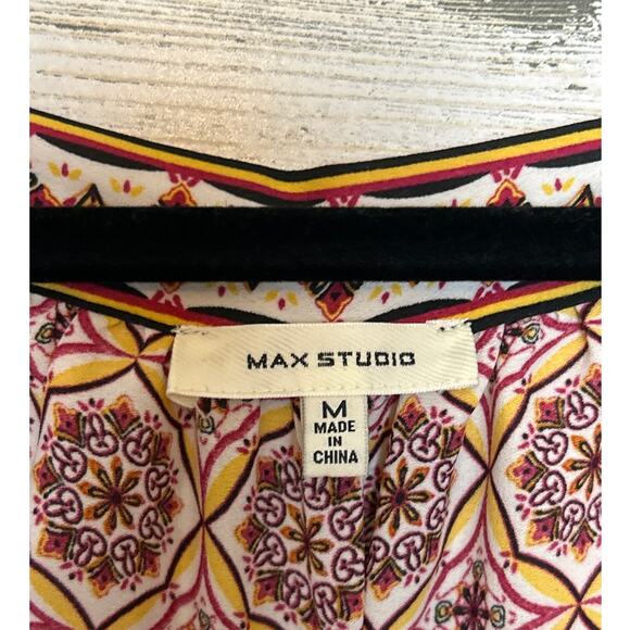 Max Studio women's M lightweight long sleeve square neck boho blouse new - Picture 3 of 6